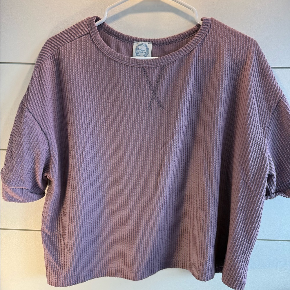 Blue Rain Mauve Short Sleeve Top